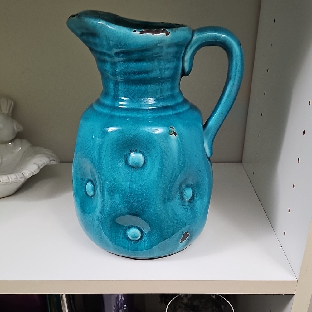 BrandNew Vibrant Blue Ceramic Button Vase